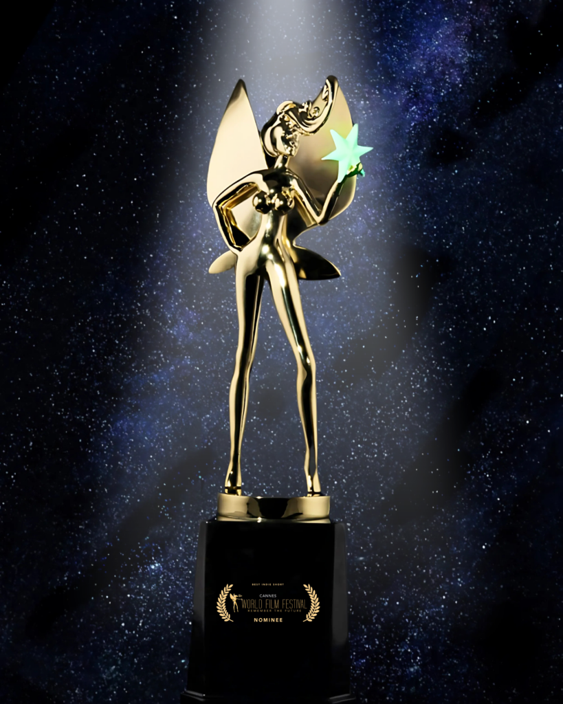 Photo du trophée remporté au festival de cannes